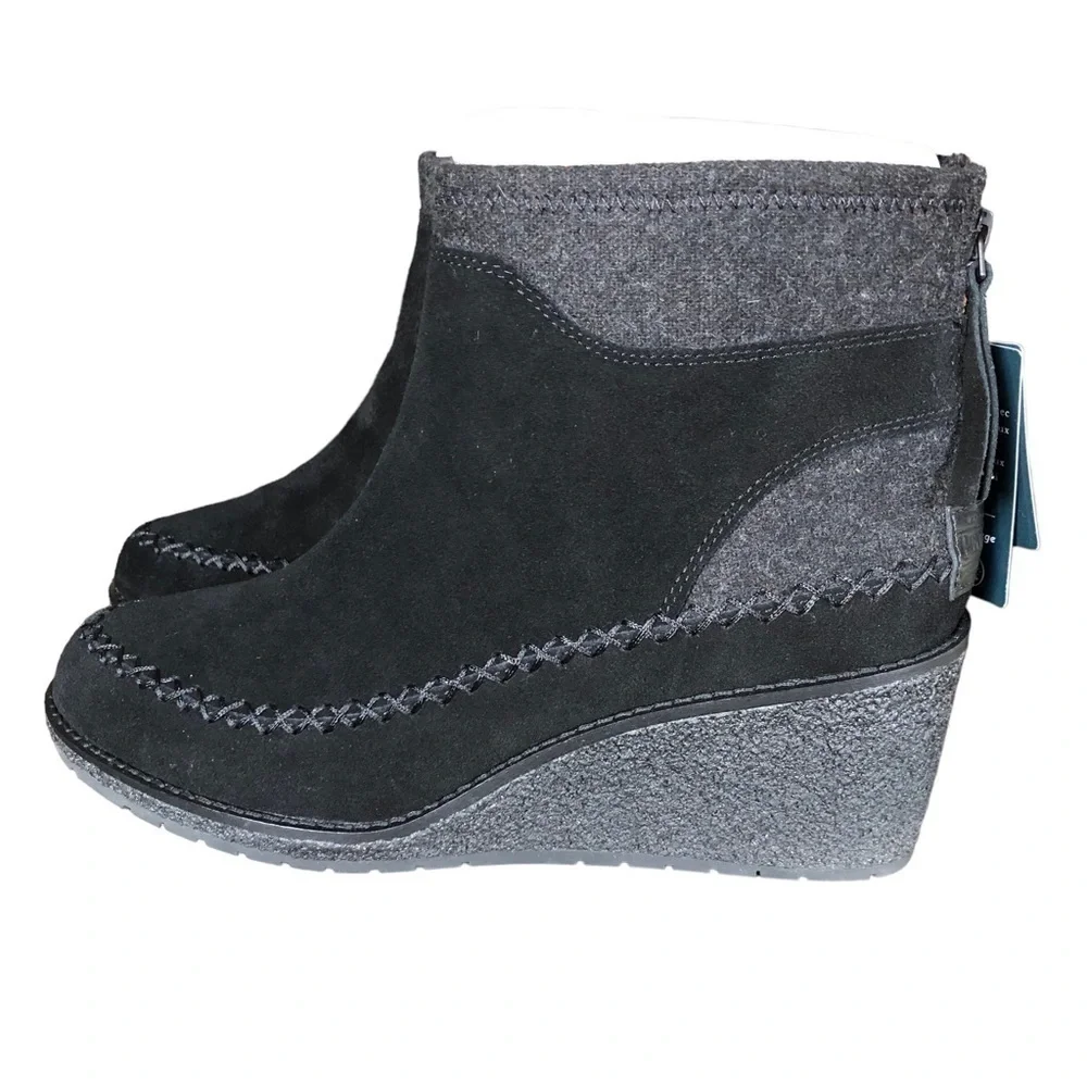 Pendleton Arago Wedge Water Resistant Wool Leather Boot Black 8.5